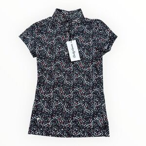 NWT Daily Sports Graceful Tour Golf Polo Shirt‎ Women's XS Black Pattern